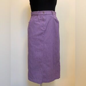 Christopher & Banks Lavender Stretch Skirt-Cotton Poly Blend-Denim Style-Midi-4R